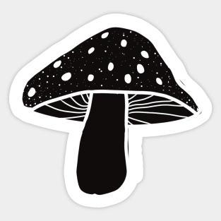 Cool Black And White Mushroom Sticker